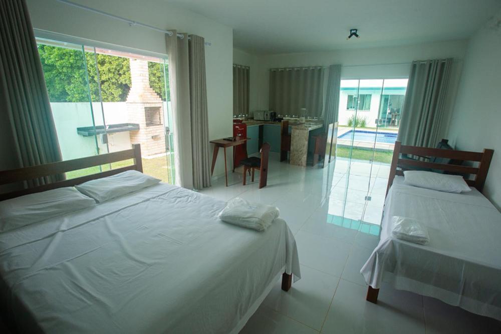 Chalé com Jacuzzi e vista para e Piscina Hotel Touros Bagian luar foto
